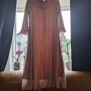 Zadiebs Pink Lace Dress